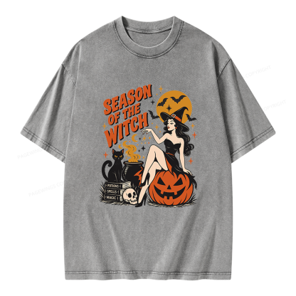 Pagewings Season Of The Witch Unisex Washed T-shirt