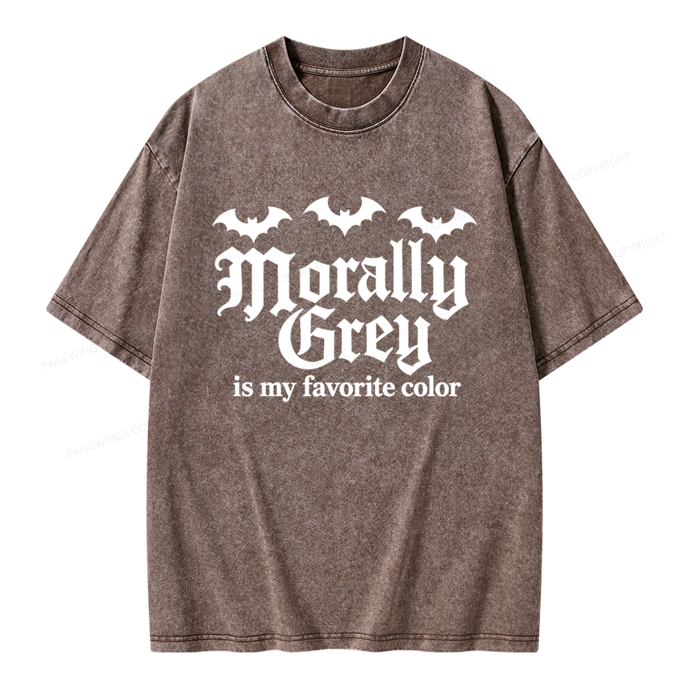 Pagewings Morally Grey Unisex Washed T-shirt