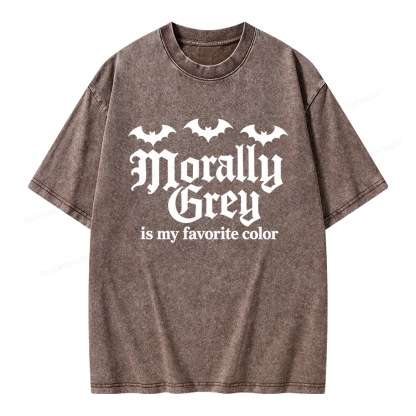 Pagewings Morally Grey Unisex Washed T-shirt