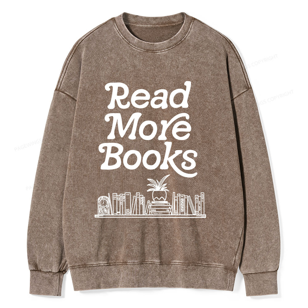 Pagewings Read More Books Unisex Washed Sweatshirt