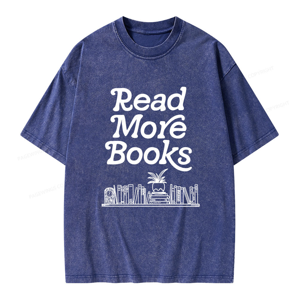 Pagewings Read More Books Unisex Washed T-shirt