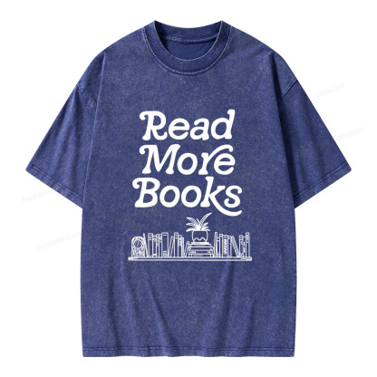 Pagewings Read More Books Unisex Washed T-shirt