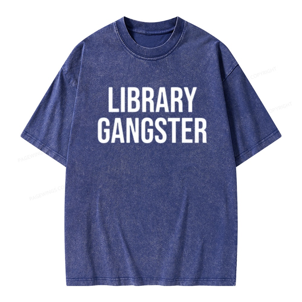 Pagewings Library Gangster Unisex Washed T-shirt