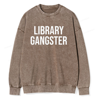 Pagewings Library Gangster Unisex Washed Sweatshirt