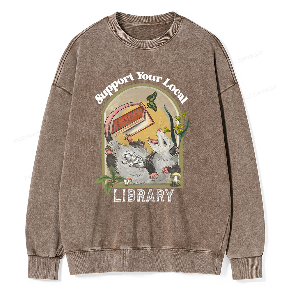 Pagewings Library Readers Make Leaders Jersey Short Sleeve Tee  Unisex Washed Sweatshirt
