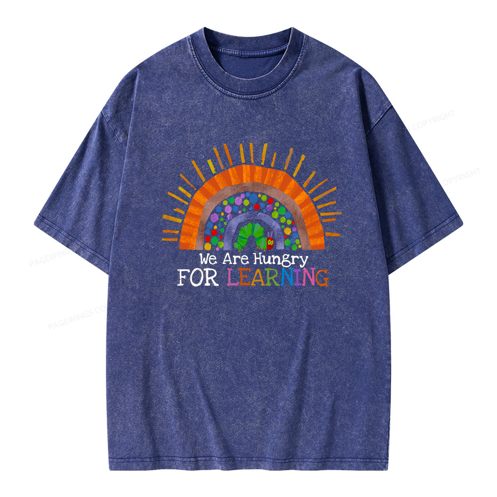 Pagewings We Are Hungry For Learning Unisex Washed T-shirt