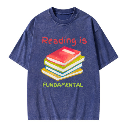 Pagewings Reading is Fundamental Unisex Washed T-shirt