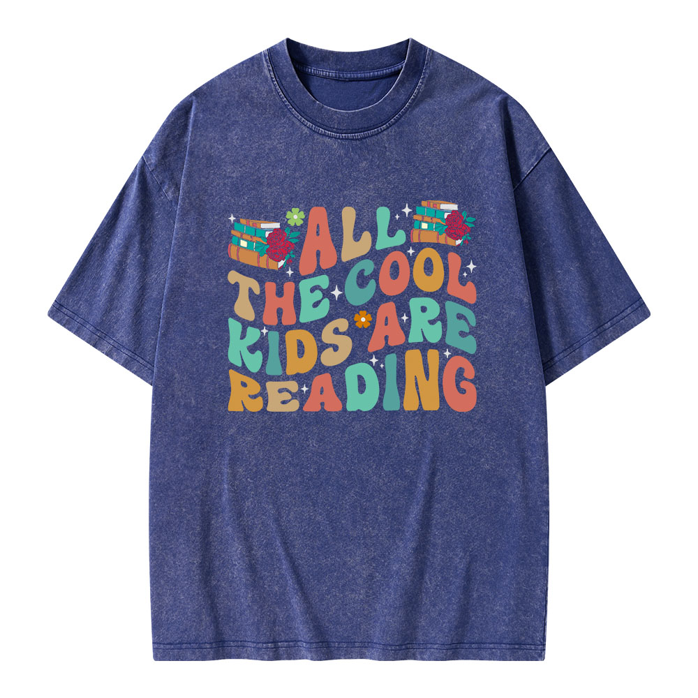 Pagewings All The Cool Kids Are Reading Unisex Washed T-shirt