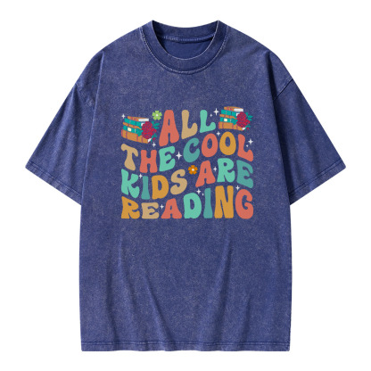Pagewings All The Cool Kids Are Reading Unisex Washed T-shirt