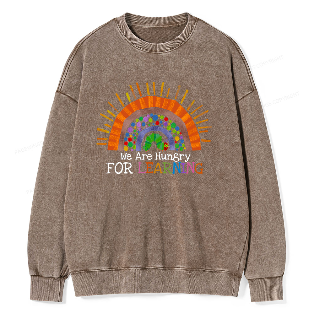 Pagewings We Are Hungry For Learning Unisex Washed Sweatshirt