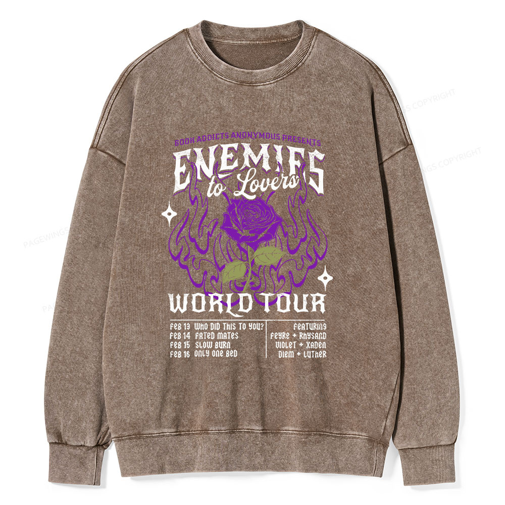 Pagewings Enemies To Lovers Comfort Colors Unisex Washed Sweatshirt