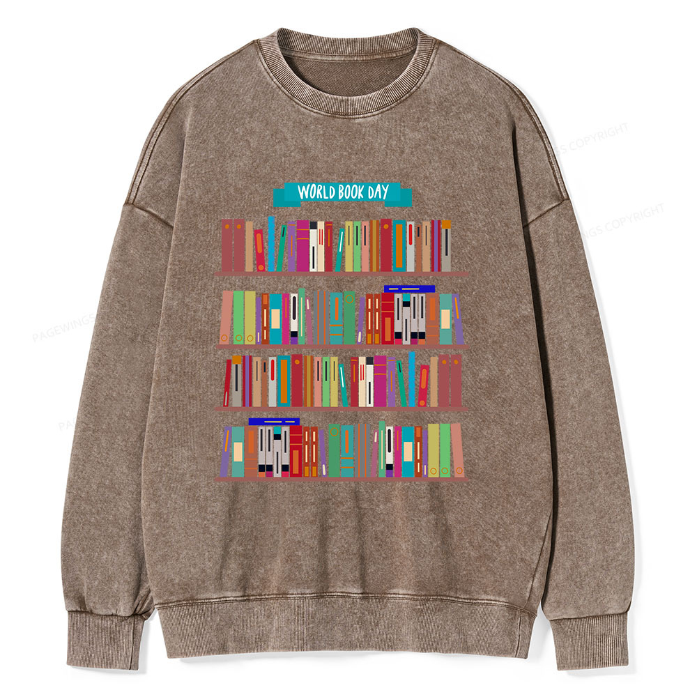 Pagewings World Book Day Unisex Washed Sweatshirt