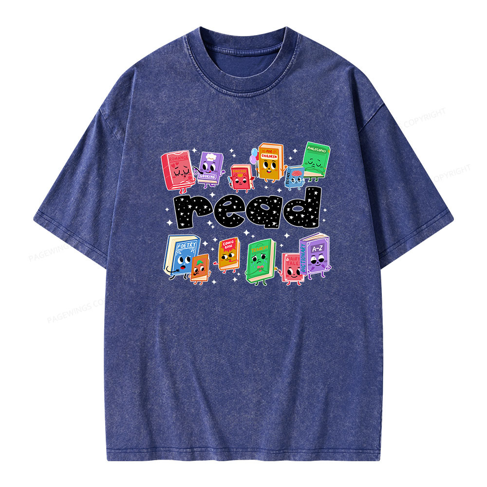 Pagewings Reading Book Unisex Washed T-shirt