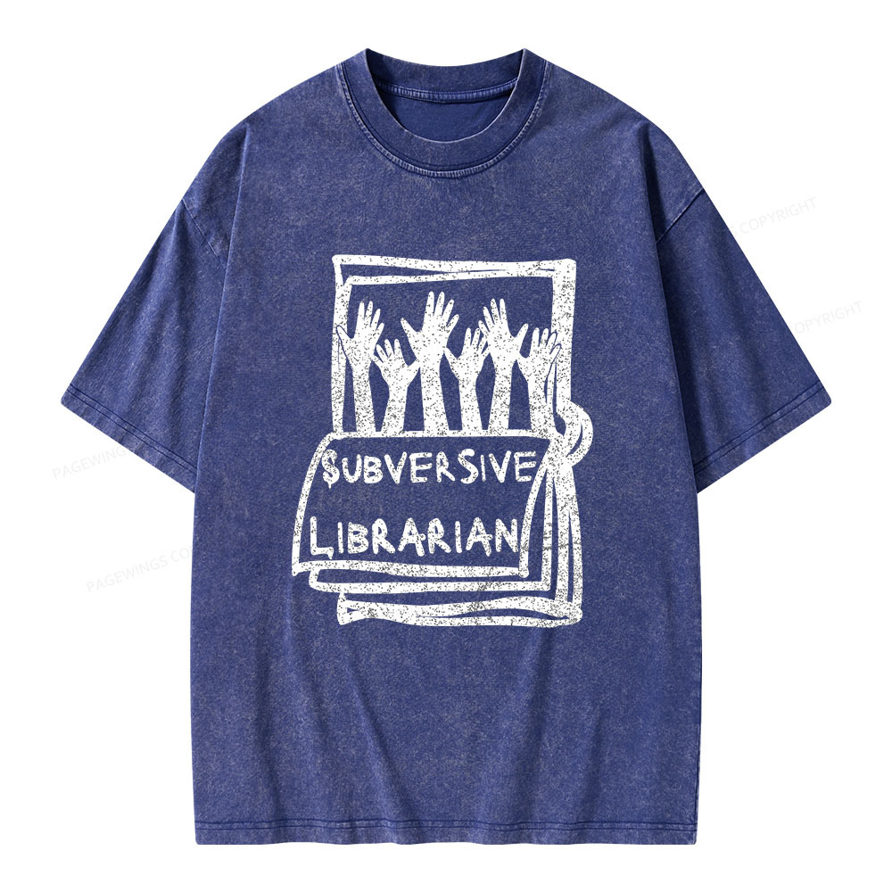 Pagewings Subversive Librarian Unisex Washed T-shirt