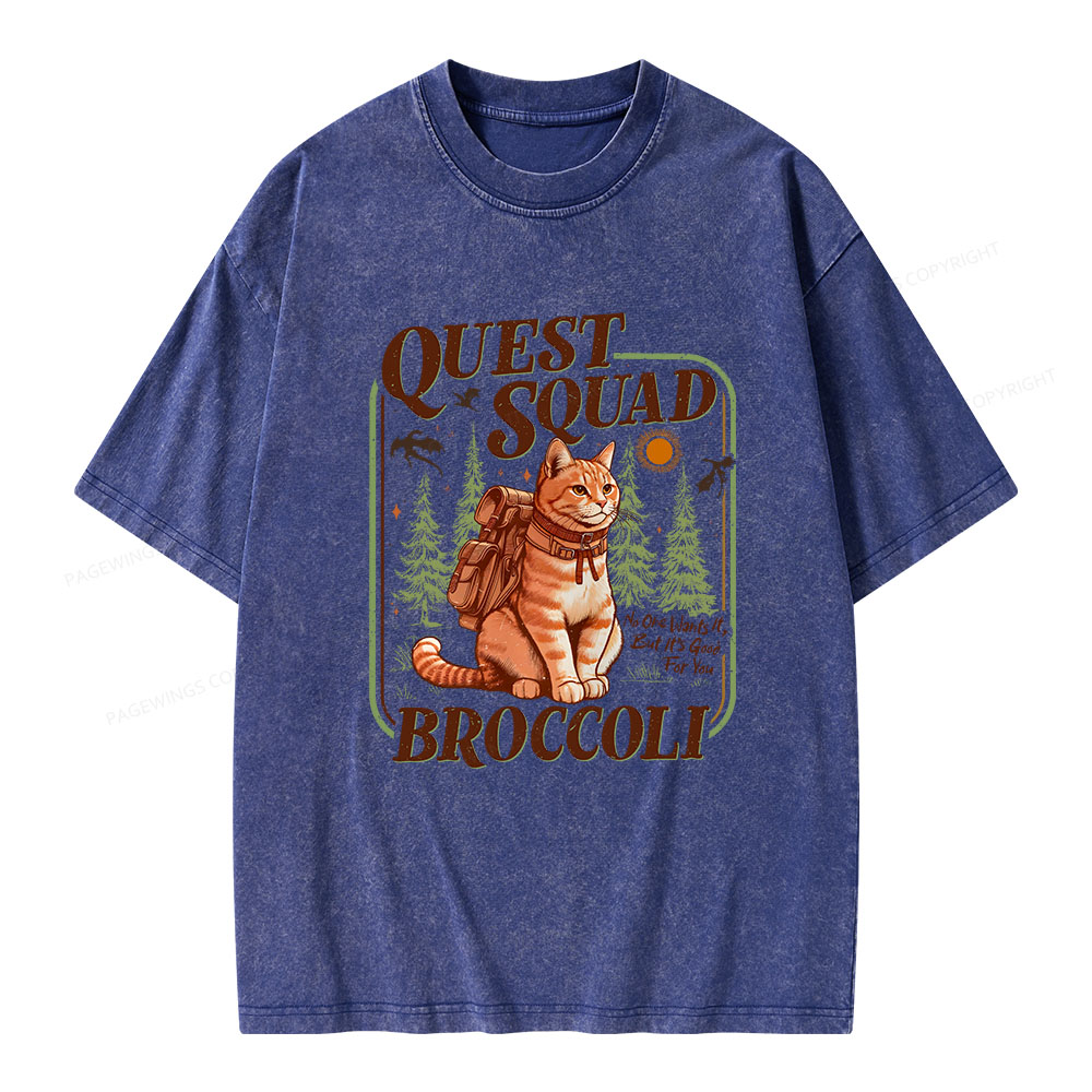 Pagewings Quest Squad Broccoli Unisex Washed T-shirt