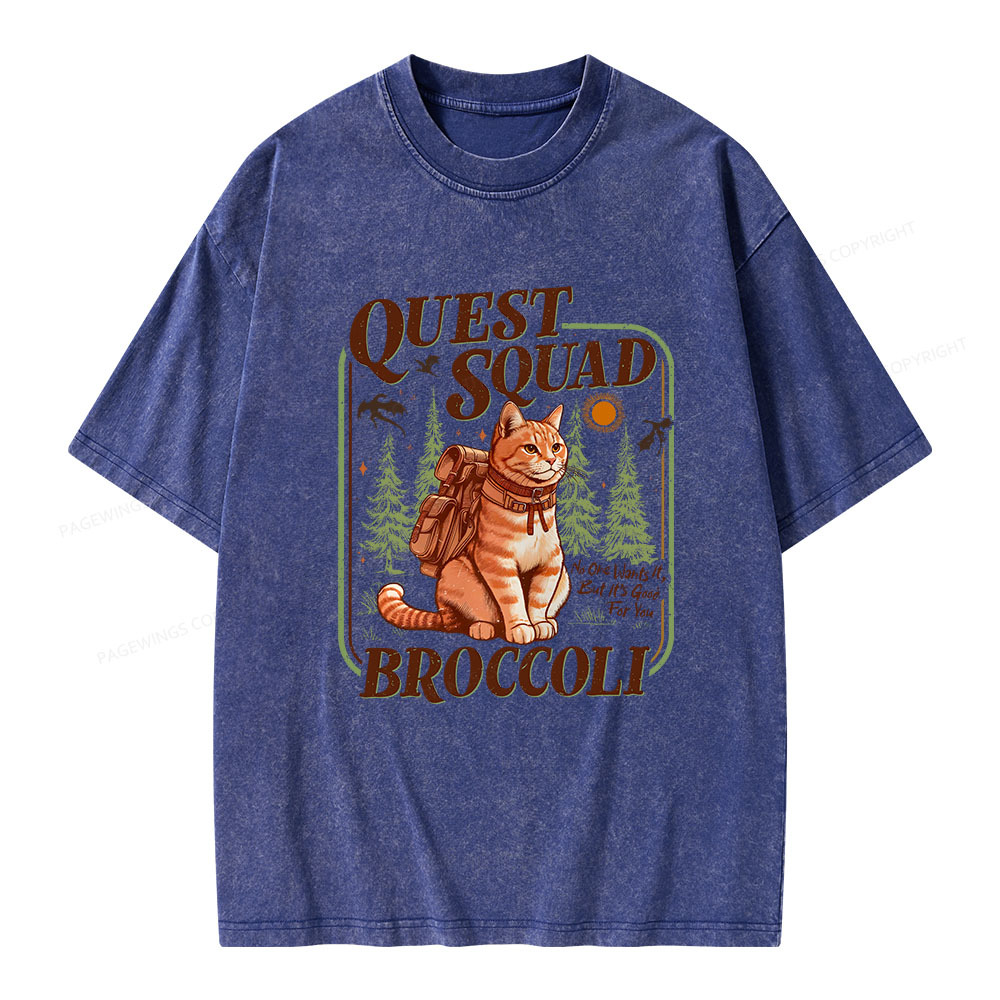Pagewings Quest Squad Broccoli Unisex Washed T-shirt