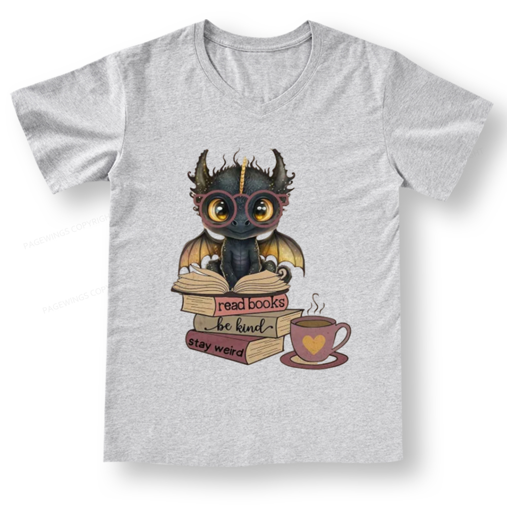 Pagewings Fourth Wing Dargon V-neck T-shirt