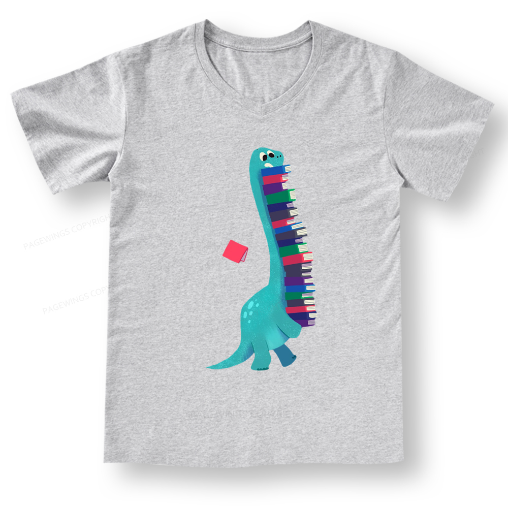 Pagewings Book Dinosaurs V-neck T-shirt