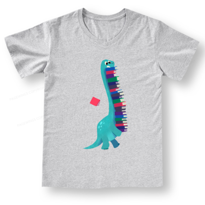 Pagewings Book Dinosaurs V-neck T-shirt