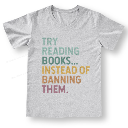 PagewingsTry Reading Books V-neck T-shirt 