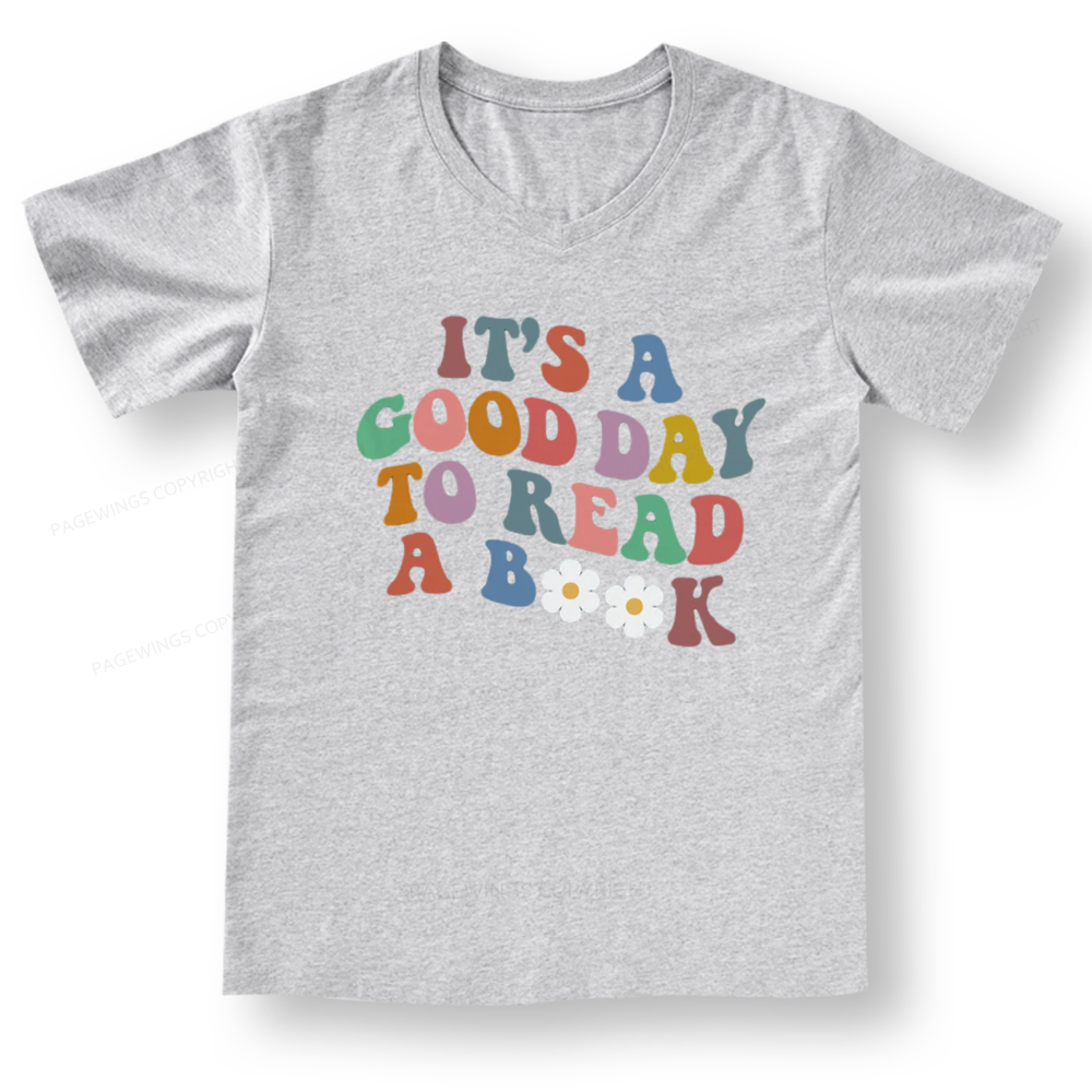Pagewings It's A Good Day To Read A Book V-neck T-shirt