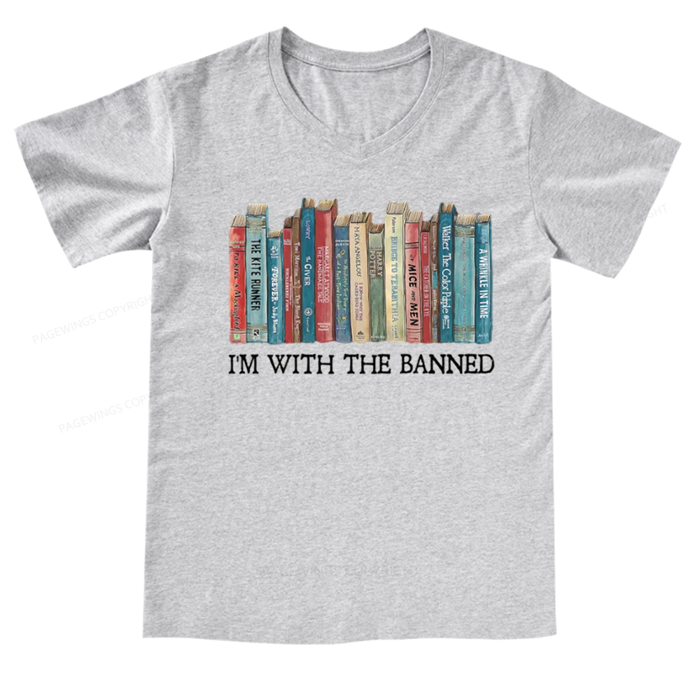 Pagewings I'm With The Banned V-neck T-shirt 