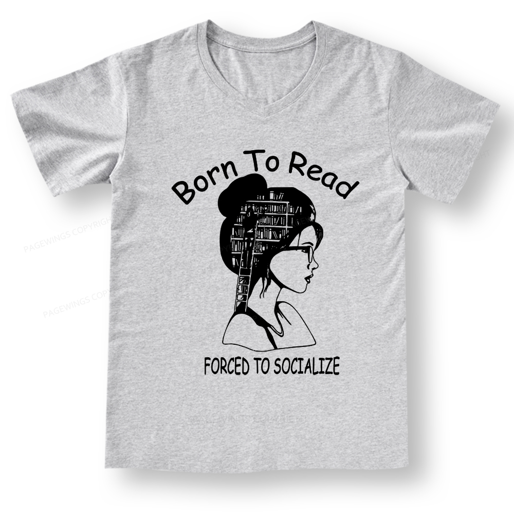 Pagewings Born To Read V-neck T-shirt