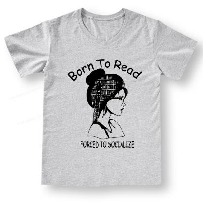 Pagewings Born To Read V-neck T-shirt