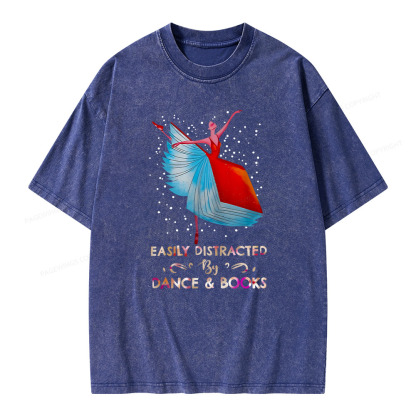 Pagewings Eaily Ditracted By Dance Book Unisex Washed T-shirt
