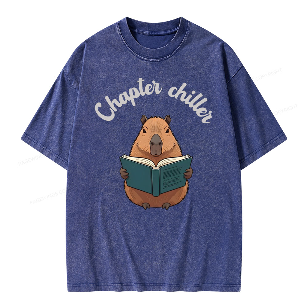 Pagewings Reading capybara Classic T-Shirt  Unisex Washed T-shirt