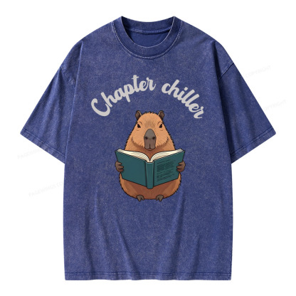 Pagewings Reading capybara Classic T-Shirt  Unisex Washed T-shirt