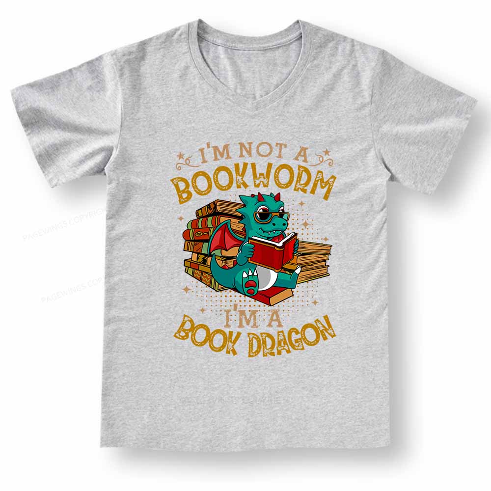Pagewings Book Dragon V-neck T-shirt