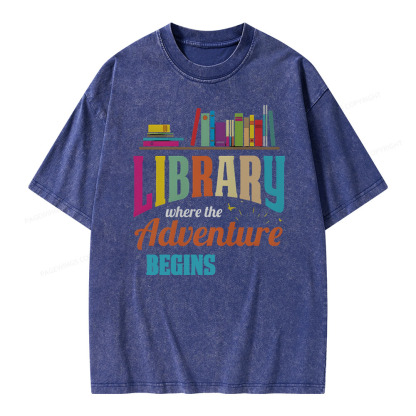 Pagewings Library Fan - book lovers Librarian Reader T-Shirt Unisex Washed T-shirt