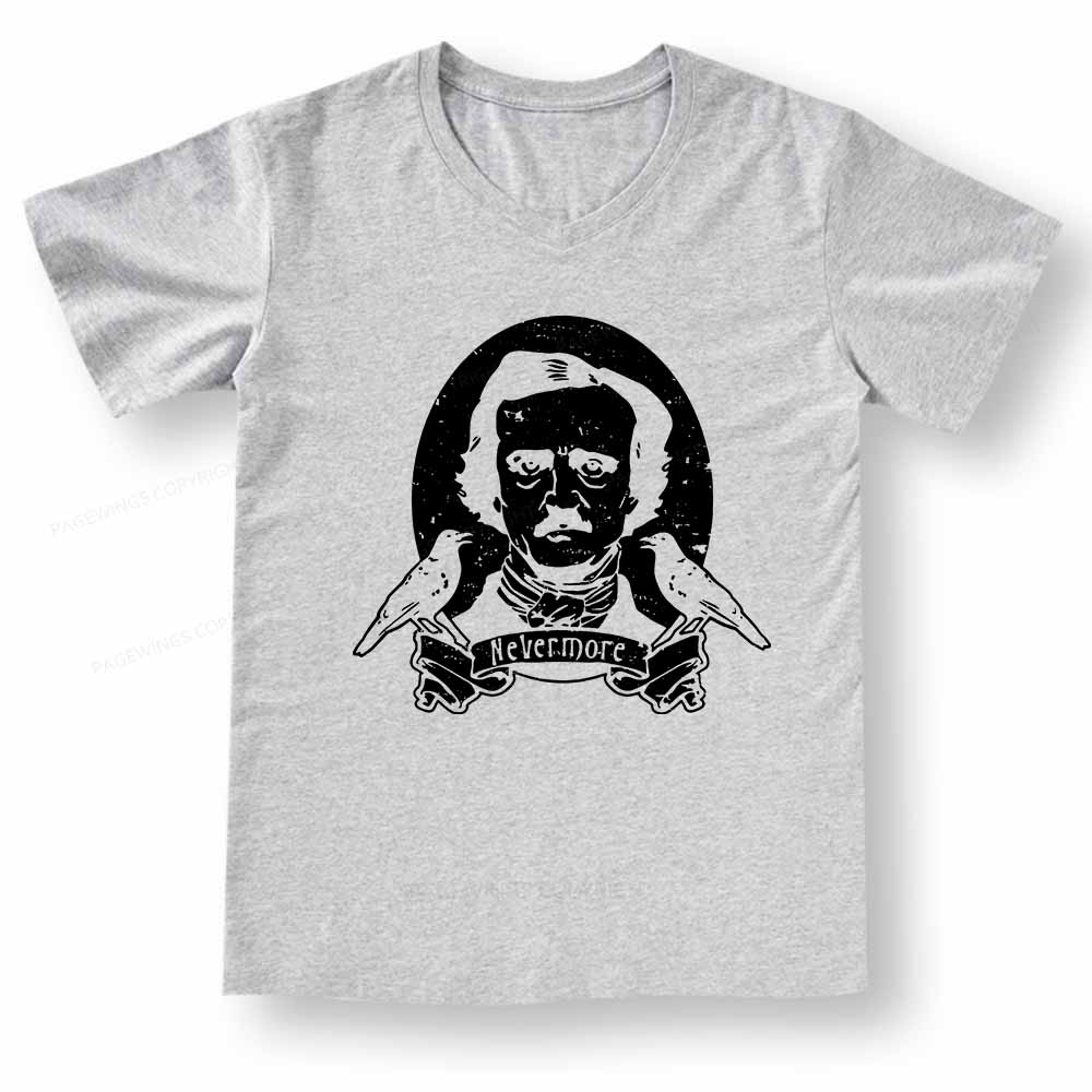 Pagewings Literary Vintage Stephen Allen King HP Lovecraft Book V-neck T-shirt
