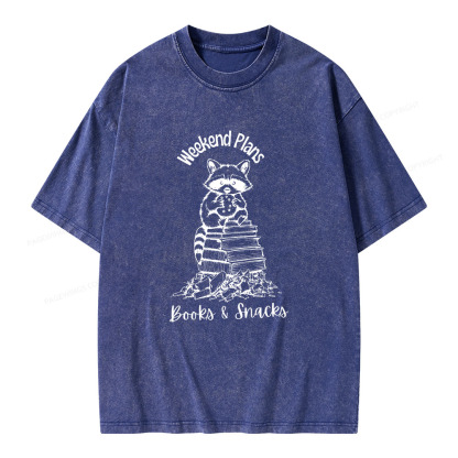 Pagewings Books and Snacks Lover Unisex Washed T-shirt