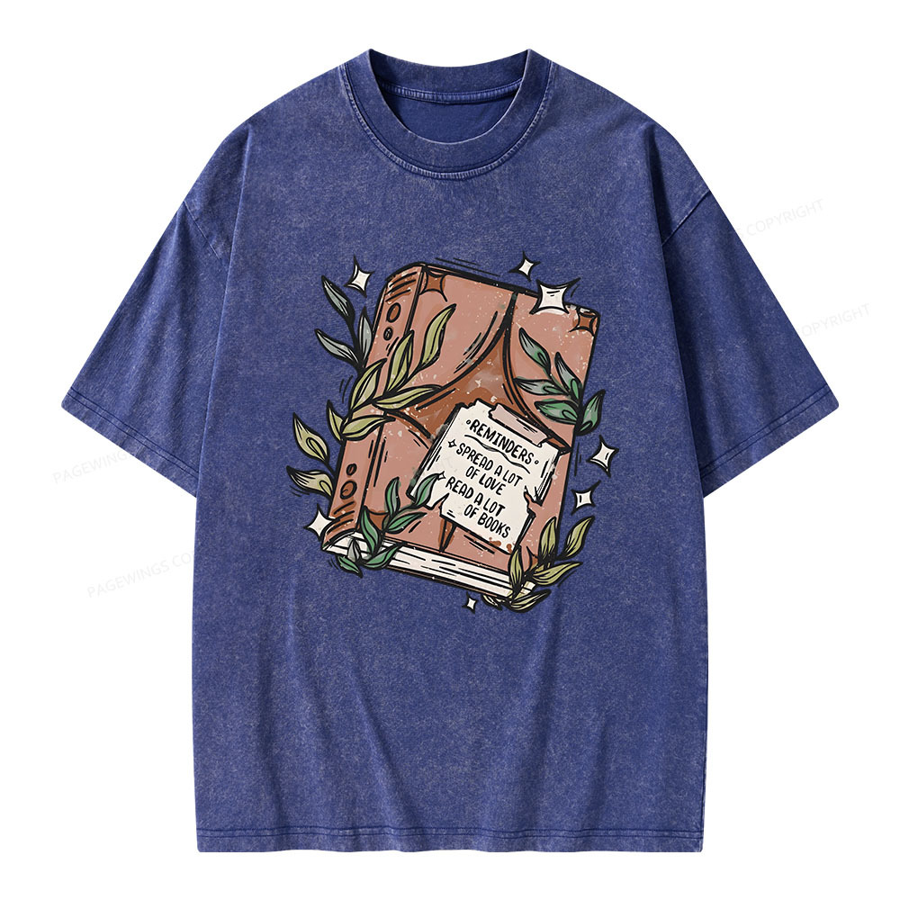 Pagewings Read A Lot Of Books Unisex Washed T-shirt
