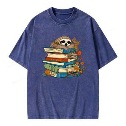 Pagewings Sloth And Stories Unisex Washed T-shirt