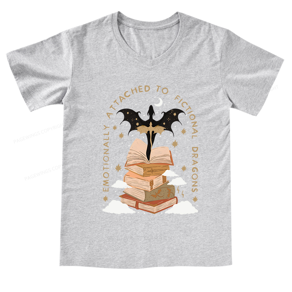 Pagewings Fantasy Romance Reader Gift Romantacy V-neck T-shirt