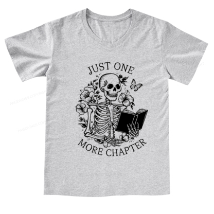 Pagewings One More Chapter Skeleton V-neck T-shirt