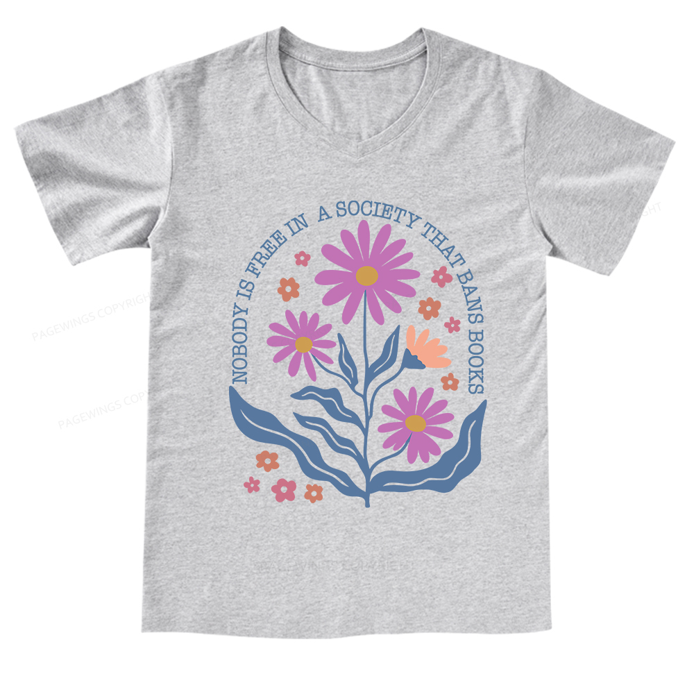 Pagewings Read Banned Books Shirt Social Justice Gift V-neck T-shirt