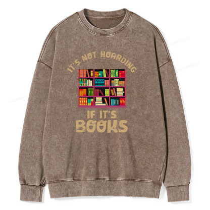 Pagewings Bookshelf Set Of Stacks Of Books Stock Unisex Washed Sweatshirt