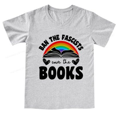 Pagewings Banned books V-neck T-shirt