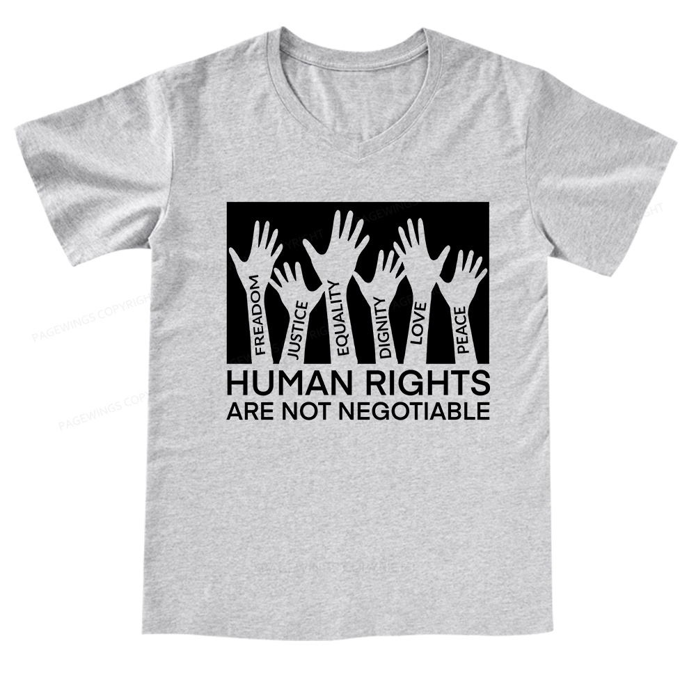 Pagewings Human Rights Are Not Negotiable V-neck T-shirt