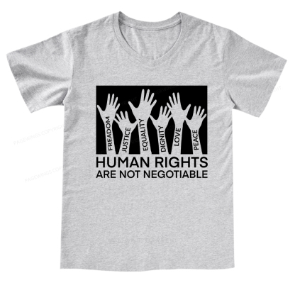 Pagewings Human Rights Are Not Negotiable V-neck T-shirt