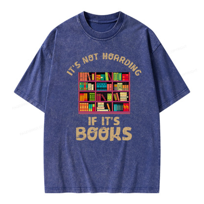 Pagewings Bookshelf Set Of Stacks Of Books Stock Unisex Washed T-shirt