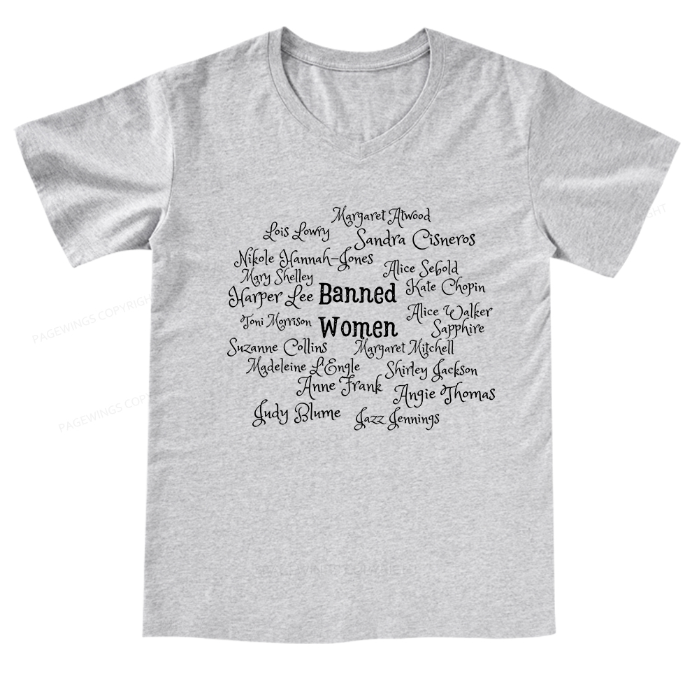 Pagewings Banned books V-neck T-shirt