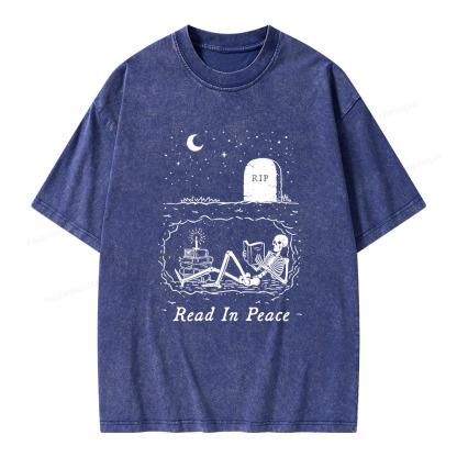 Pagewings Read In Peace Unisex Washed T-shirt