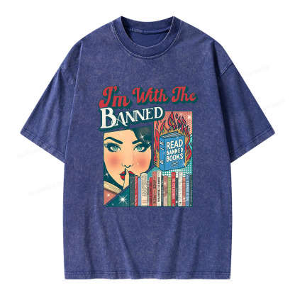 Pagewings I’m With the Banned Unisex Washed T-shirt