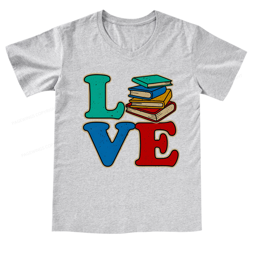 Pagewings Book Lovers V-neck T-shirt