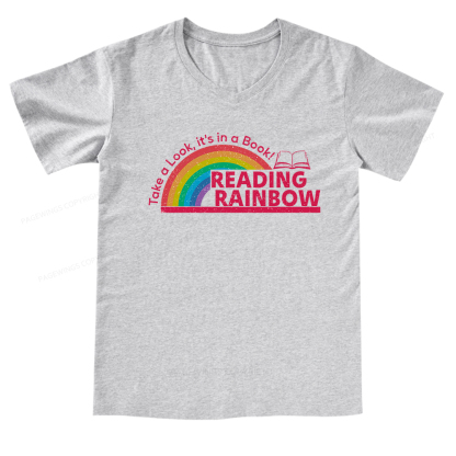 Pagewings Reading Rainbow V-neck T-shirt